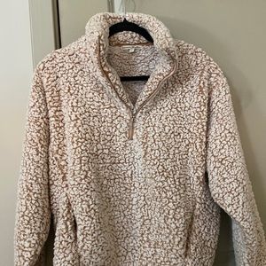 Light Pink Sherpa Sweater - SUPER WARM and cozy!
